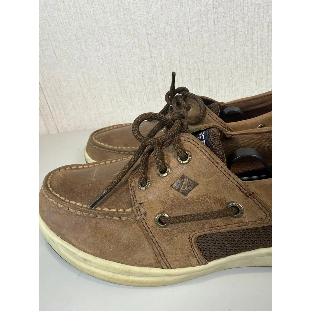 SPERRY Top-Sider size 8.5 Mens Convoy‎ 3-Eye Boat Shoe STS17292 Brown Leather